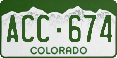 CO license plate ACC674