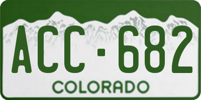 CO license plate ACC682