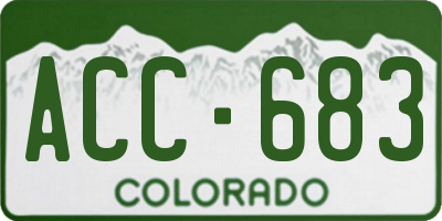 CO license plate ACC683