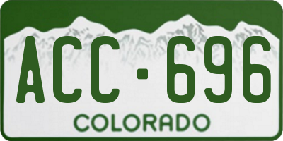 CO license plate ACC696