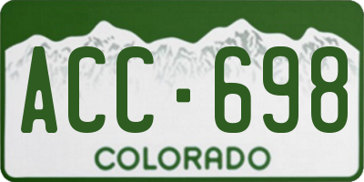CO license plate ACC698