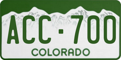 CO license plate ACC700
