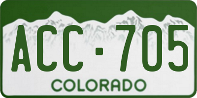 CO license plate ACC705