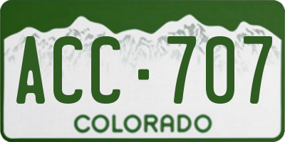 CO license plate ACC707