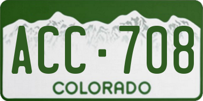 CO license plate ACC708