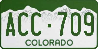 CO license plate ACC709