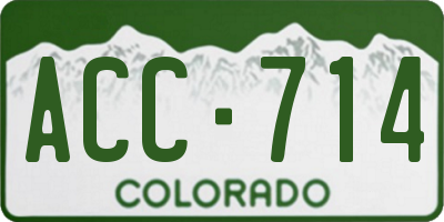 CO license plate ACC714