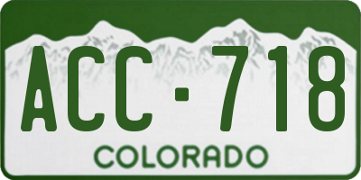 CO license plate ACC718