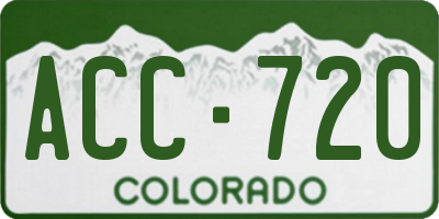 CO license plate ACC720