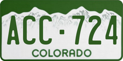 CO license plate ACC724