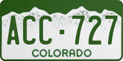 CO license plate ACC727