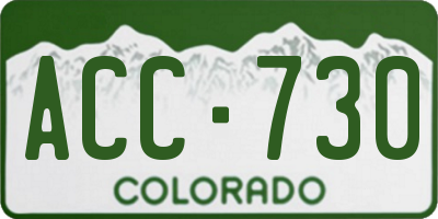 CO license plate ACC730