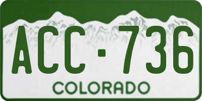 CO license plate ACC736