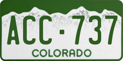 CO license plate ACC737