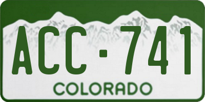 CO license plate ACC741