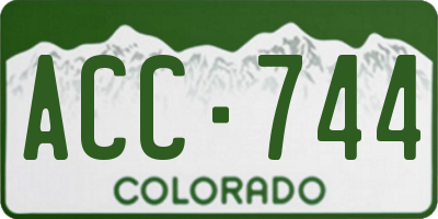 CO license plate ACC744