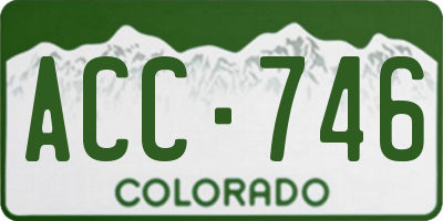 CO license plate ACC746
