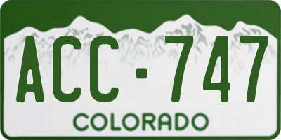 CO license plate ACC747