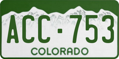 CO license plate ACC753