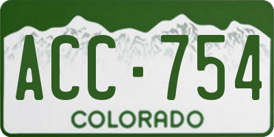CO license plate ACC754