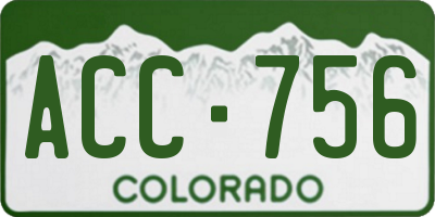 CO license plate ACC756