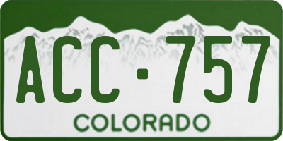 CO license plate ACC757