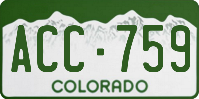 CO license plate ACC759