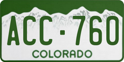 CO license plate ACC760