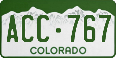 CO license plate ACC767