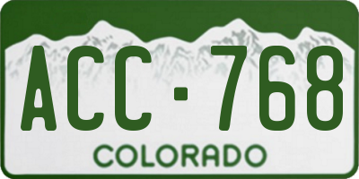 CO license plate ACC768