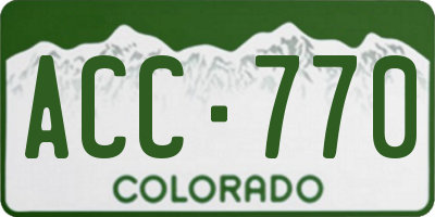CO license plate ACC770