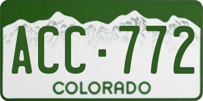 CO license plate ACC772