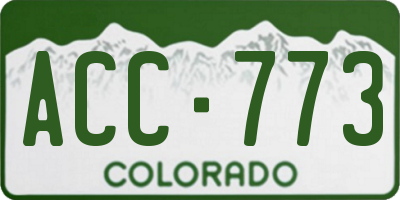 CO license plate ACC773