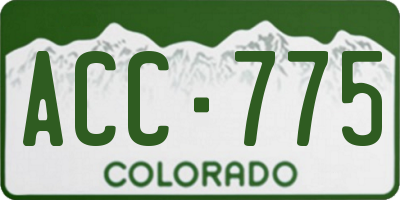 CO license plate ACC775