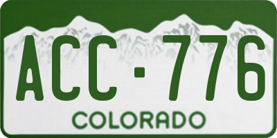 CO license plate ACC776