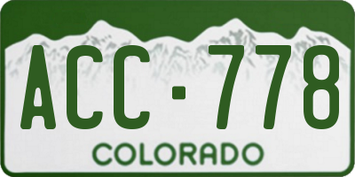 CO license plate ACC778