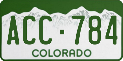 CO license plate ACC784