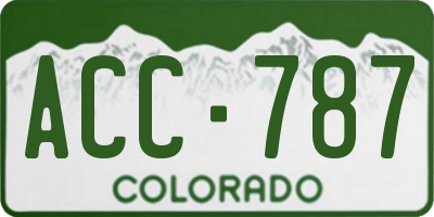 CO license plate ACC787