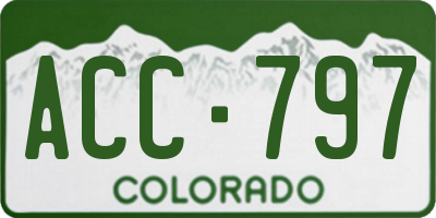 CO license plate ACC797