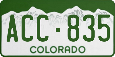 CO license plate ACC835