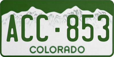 CO license plate ACC853