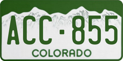 CO license plate ACC855