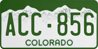 CO license plate ACC856