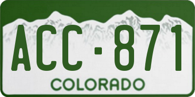 CO license plate ACC871