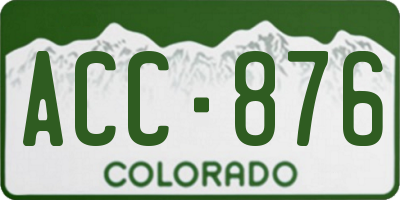 CO license plate ACC876