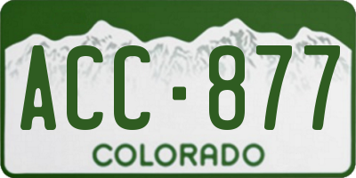 CO license plate ACC877