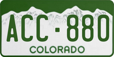 CO license plate ACC880