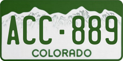 CO license plate ACC889