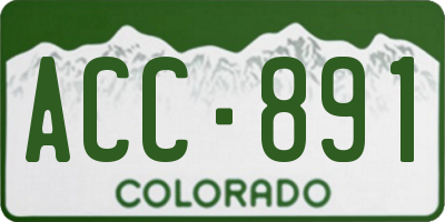 CO license plate ACC891