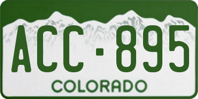 CO license plate ACC895